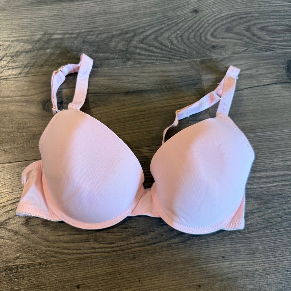 Juicy Couture Pink Logo Strap T-Shirt Bra Underwire 34C 4603-65